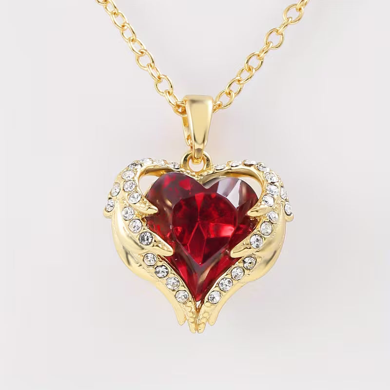 Collar de Corazón Rubí Engel Omdrejning | Oro