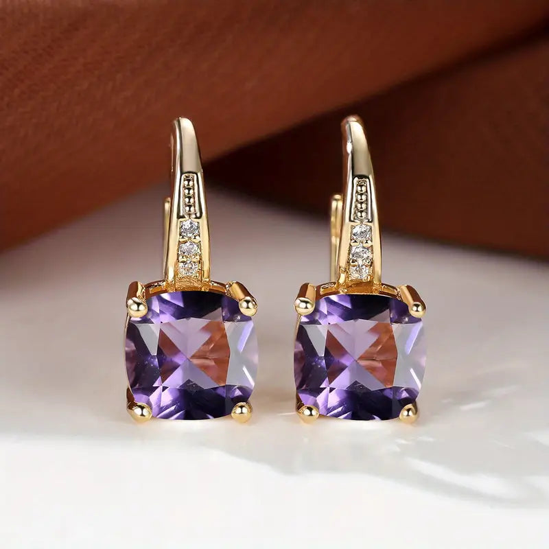 Aretes de Aro de Piedra de Zafiro Místico | Oro