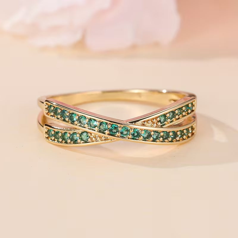 Anillo de Flujo Esmeralda | Guld