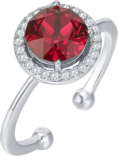 Anillo de Rubí Promesa Brillante | Oro Blanco