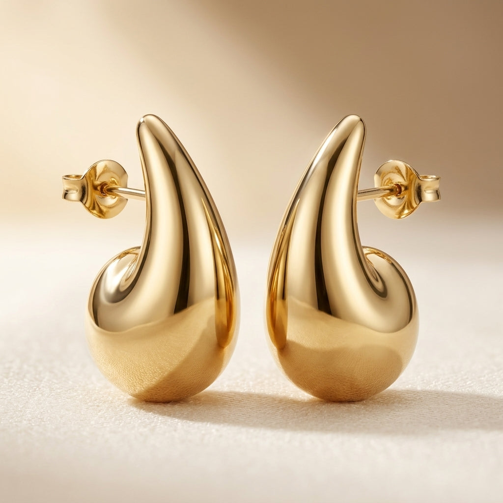 Mato Drop Pendientes | Oro blanco