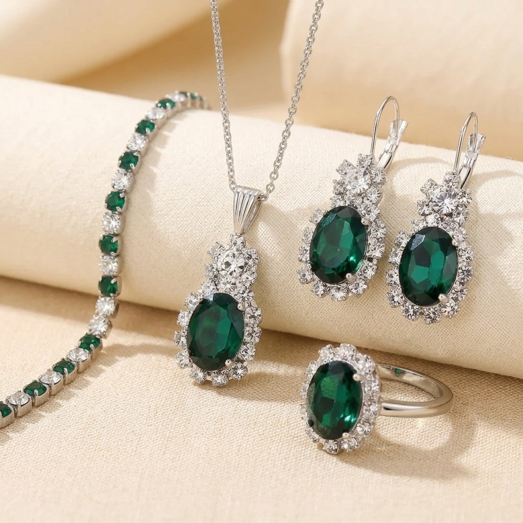 Seloria Grevalyn Conjunto de Joyas | Oro Blanco