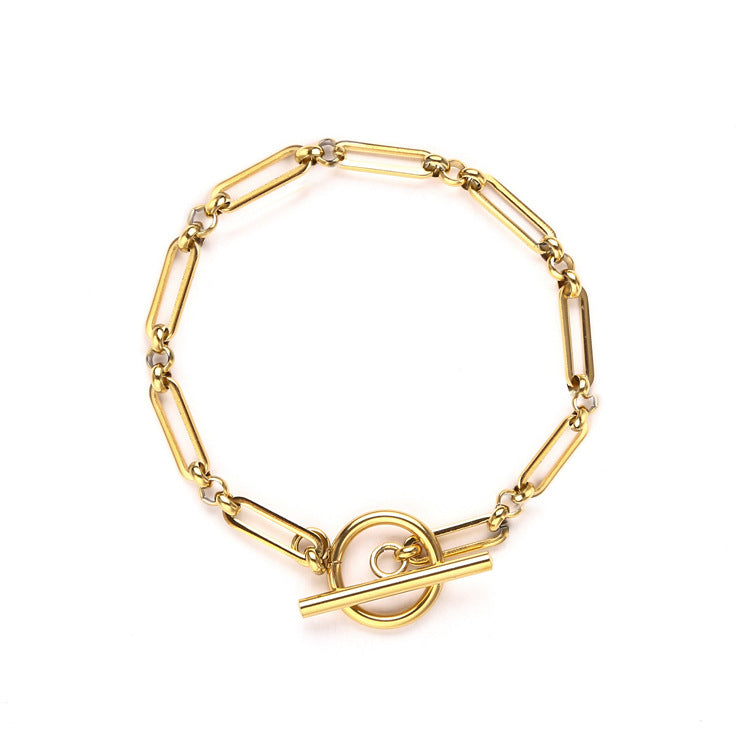 Pulsera T-Bar de enlace | Oro