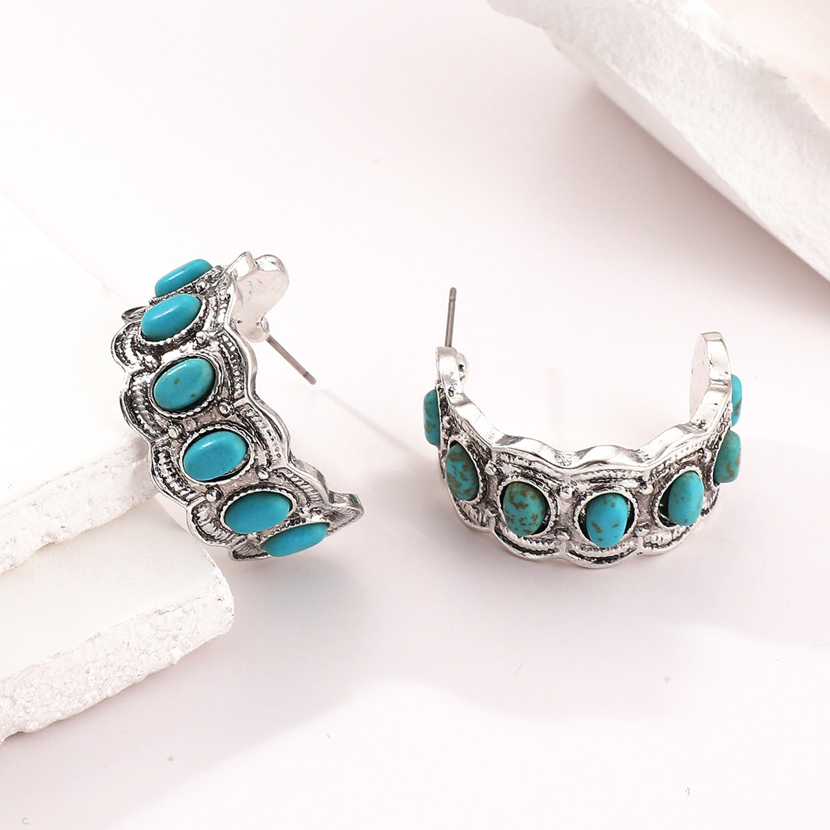 Pendientes Azurella Shoreline | Oro blanco