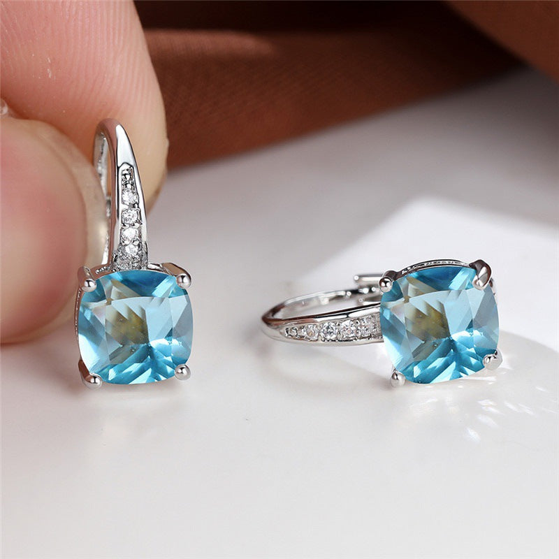 Pendientes de Aro de Piedras Místicas | Oro Blanco