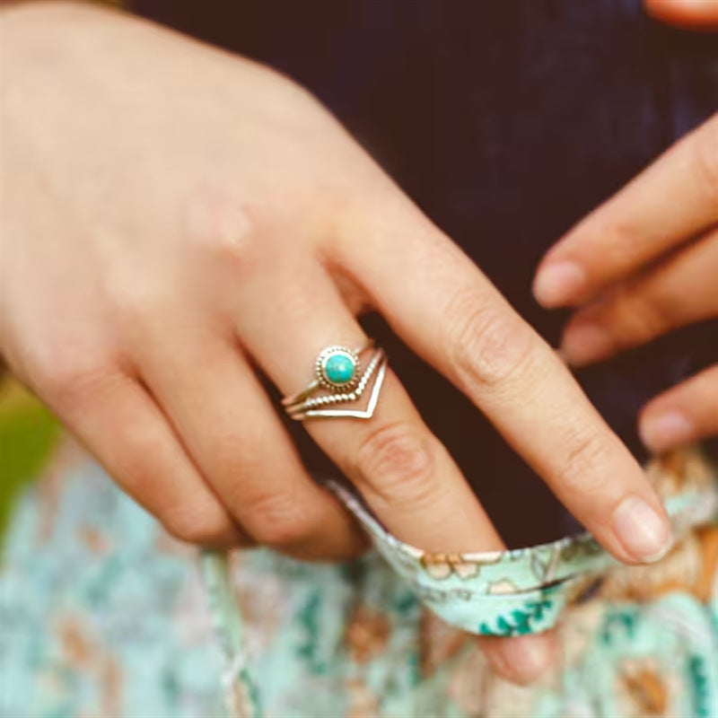 Anillo Velora Turquesa Perla | Oro