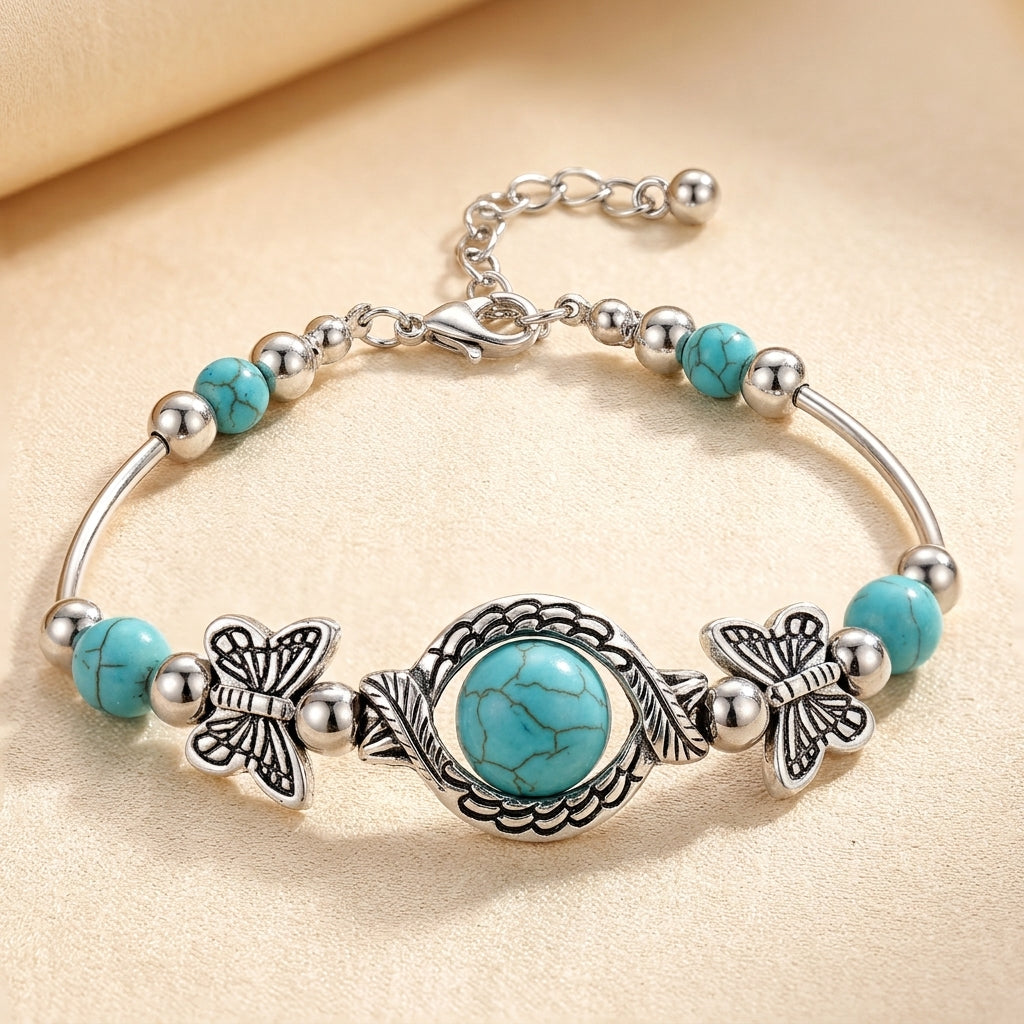 Pulsera Oasis Butterfly Drift | Oro blanco