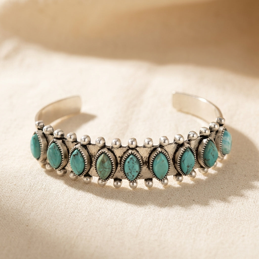 Pulsera Azmira Turkis Cuff | Oro blanco