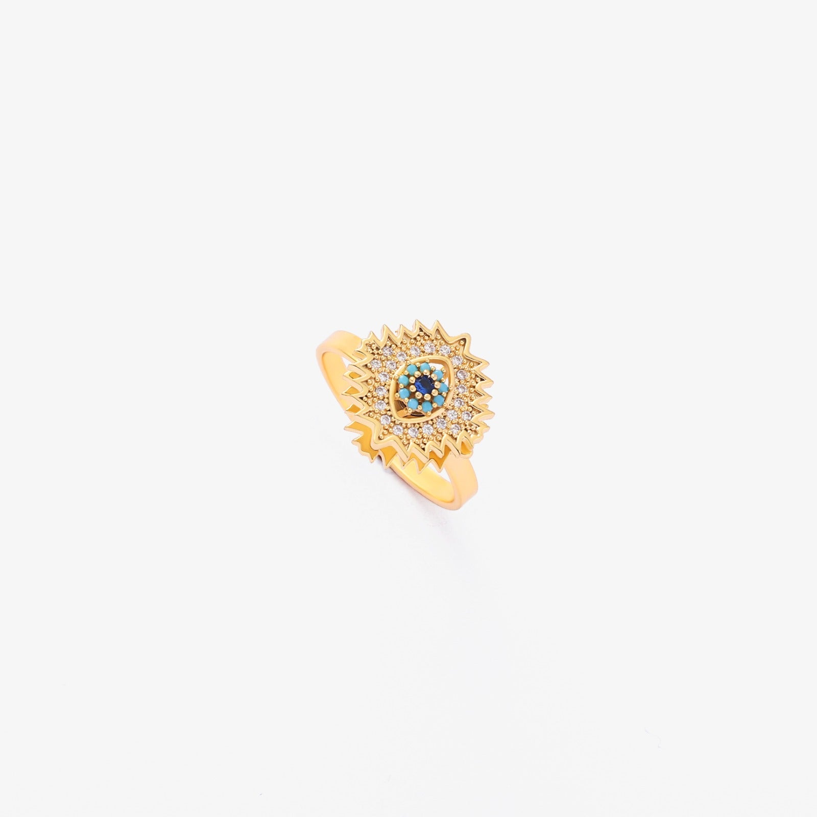 Anillo Giratorio Sunburst de Zafiro | Guld