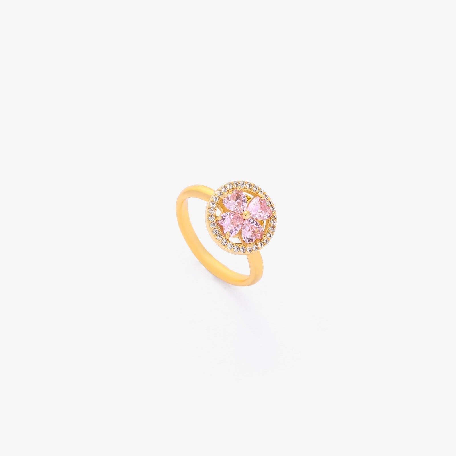 Anillo Giratorio de Corazón Rosa | Guld