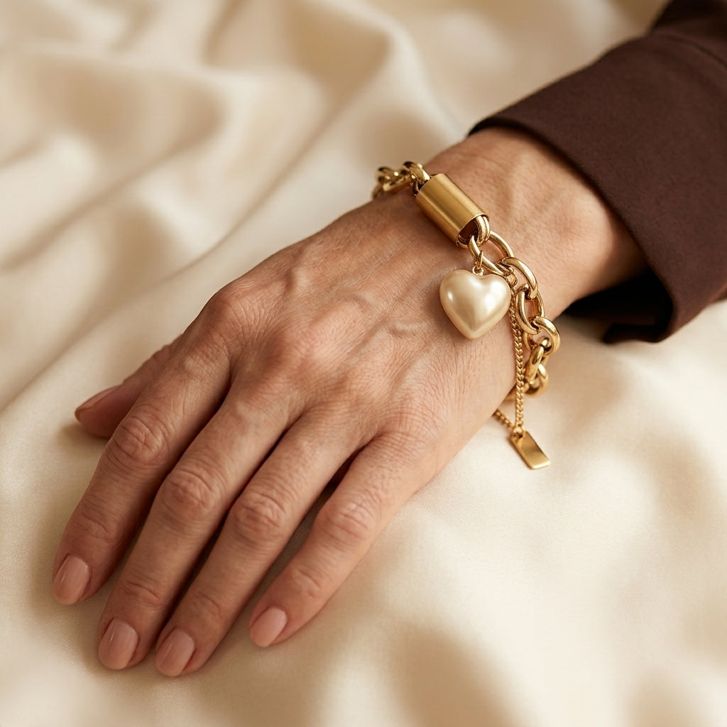 Pulsera Chunky Inspiradora | Oro Blanco