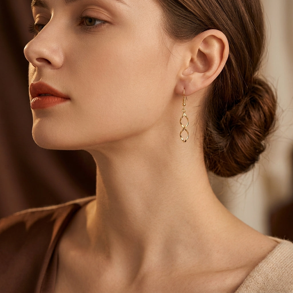 Pendientes Colgantes Espiral Øreringe | Oro