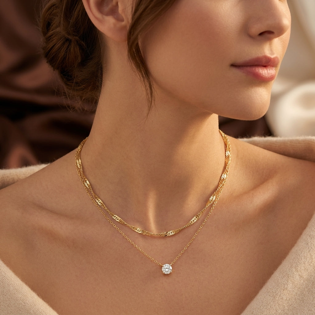 Collar Halo Lagdelt | Oro