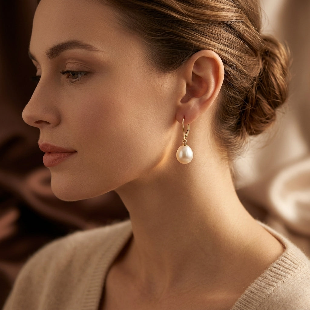 Pendientes Colgantes Perle | Oro