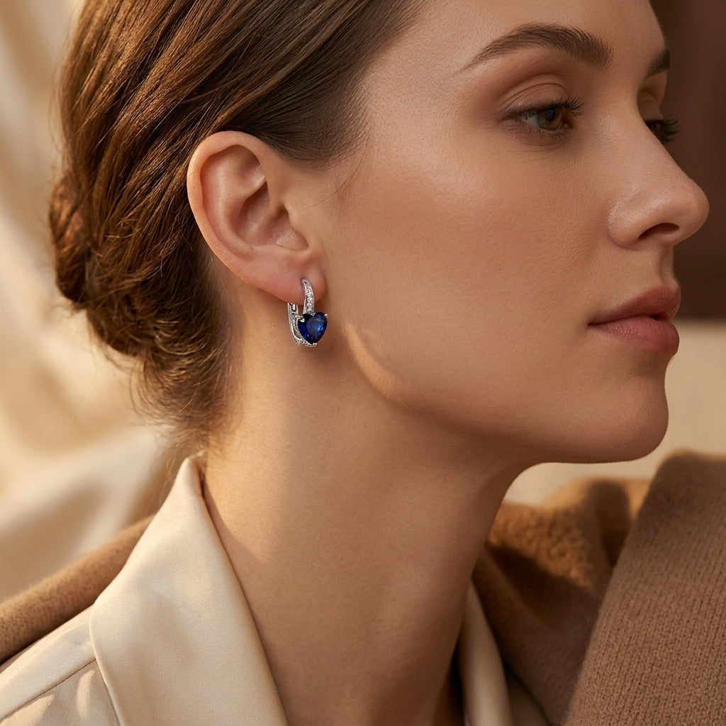 Lunara Cerestelle Pendientes | Oro Blanco