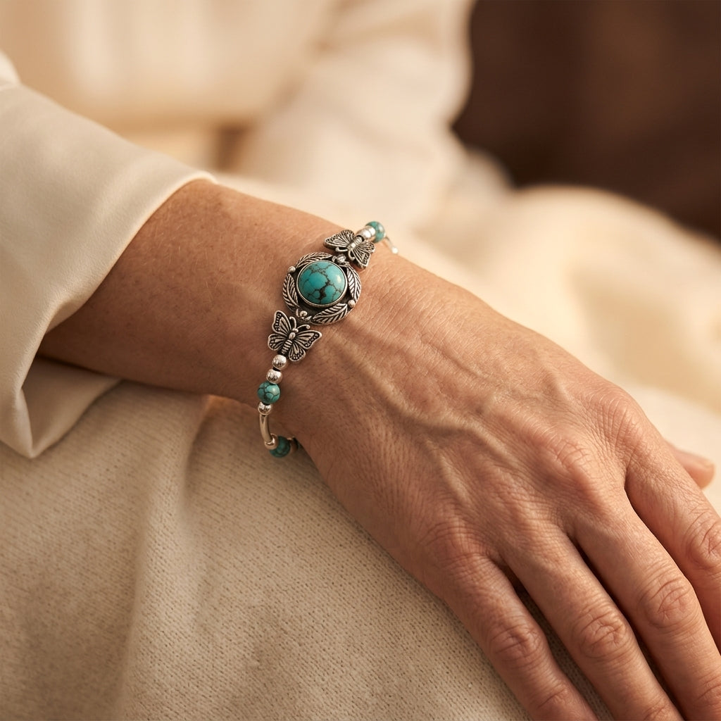 Pulsera Oasis Butterfly Drift | Oro blanco