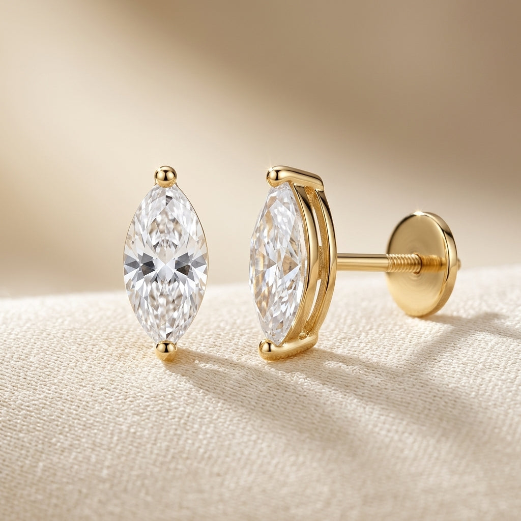 Pendientes en Forma de Pera | Oro
