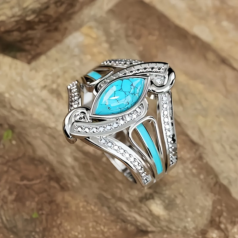 Anillo Declarativo Turkis Marquis | Oro Blanco