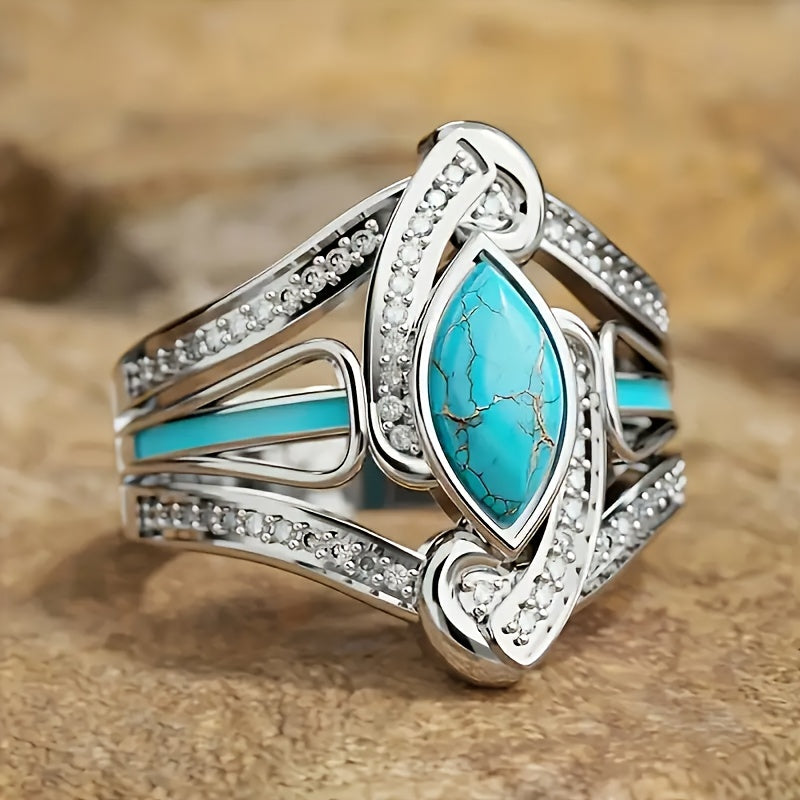 Anillo Declarativo Turkis Marquis | Oro Blanco
