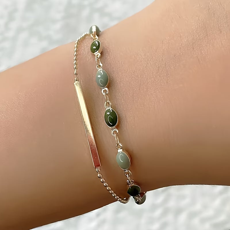 Pulsera Duo Olivia Moss | Oro