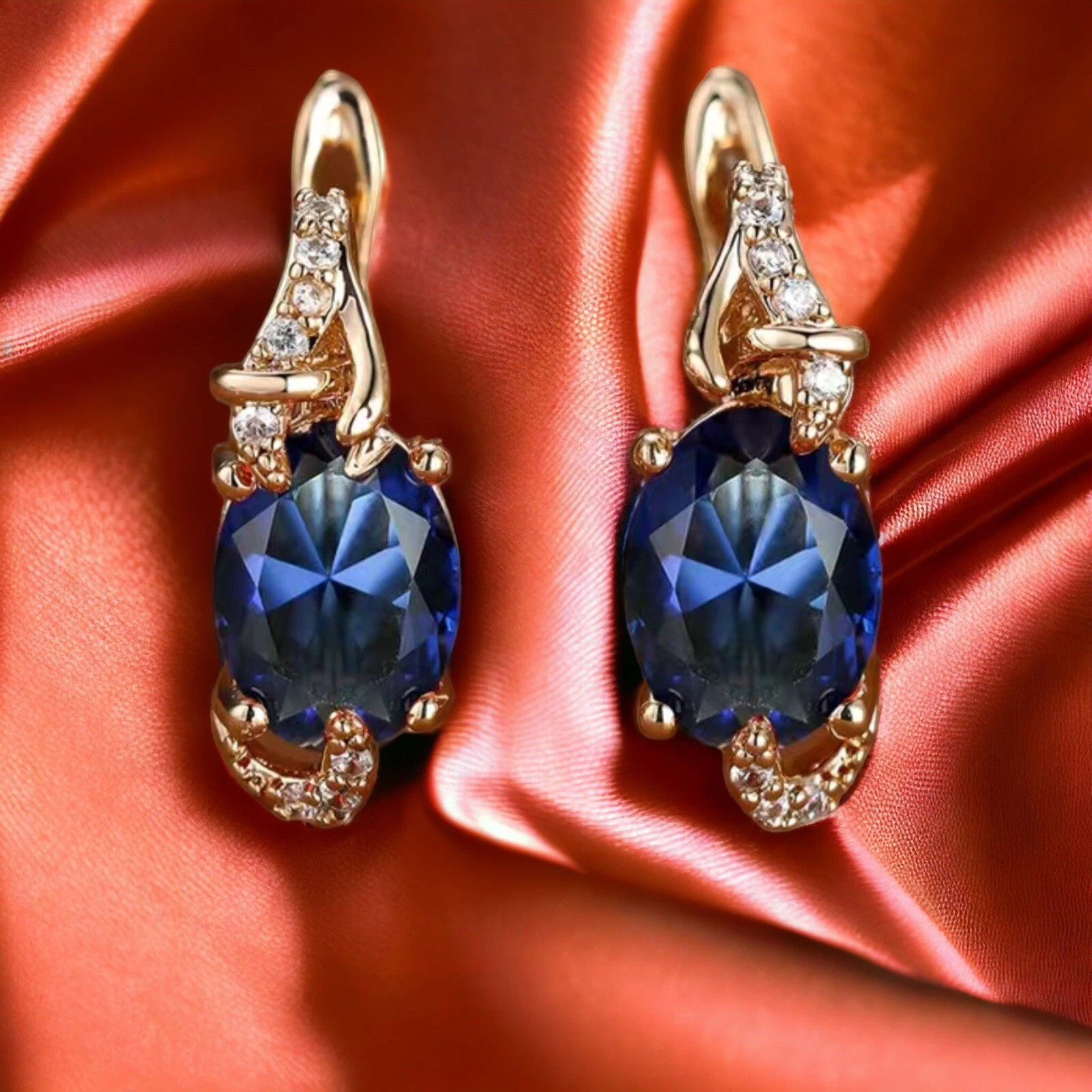 Royal Midnight Drop Pendientes | Oro