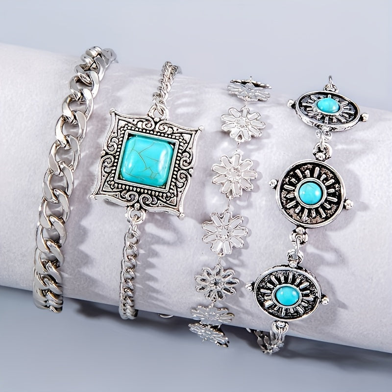 Conjunto de Pulseras Sky Stone Lagdelt | Oro Blanco