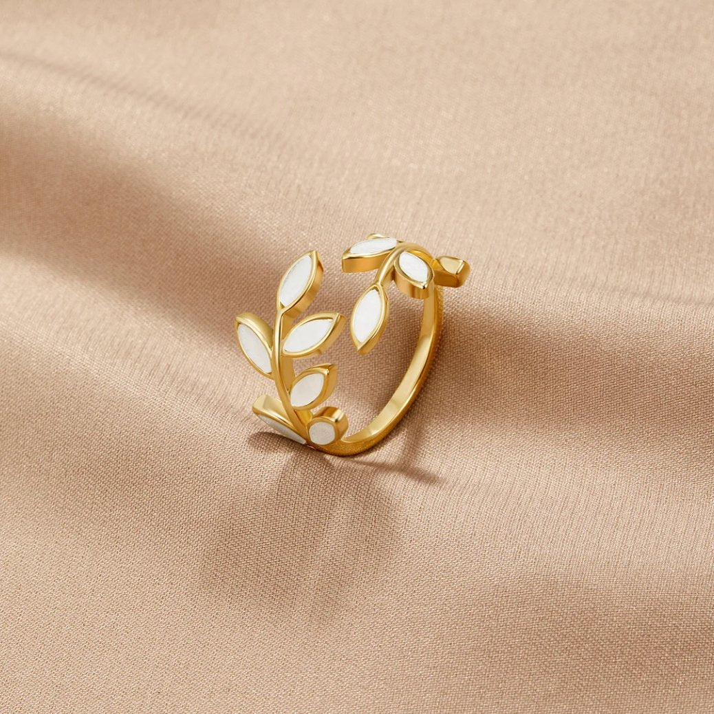 Anillo Abierto de Hoja Delicada Neraya | Guld