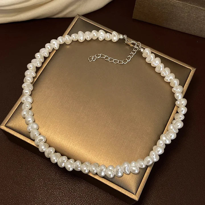 Collar Halo Perle | Oro Blanco