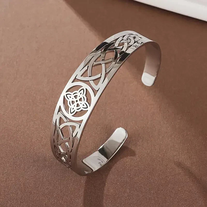 Brazalete Hueco de Plata Abierta Deseado | Oro Blanco