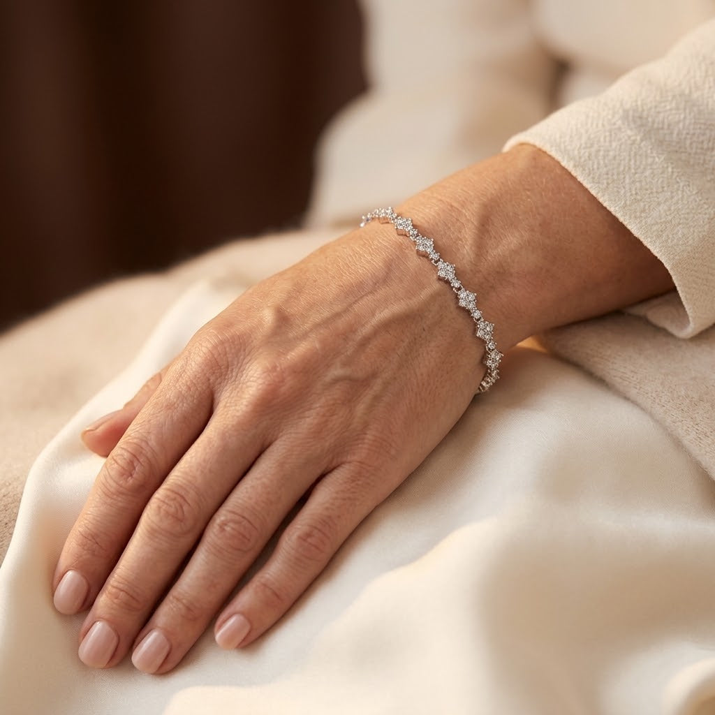 Pulsera de Tenis Clásica en Oro Blanco
