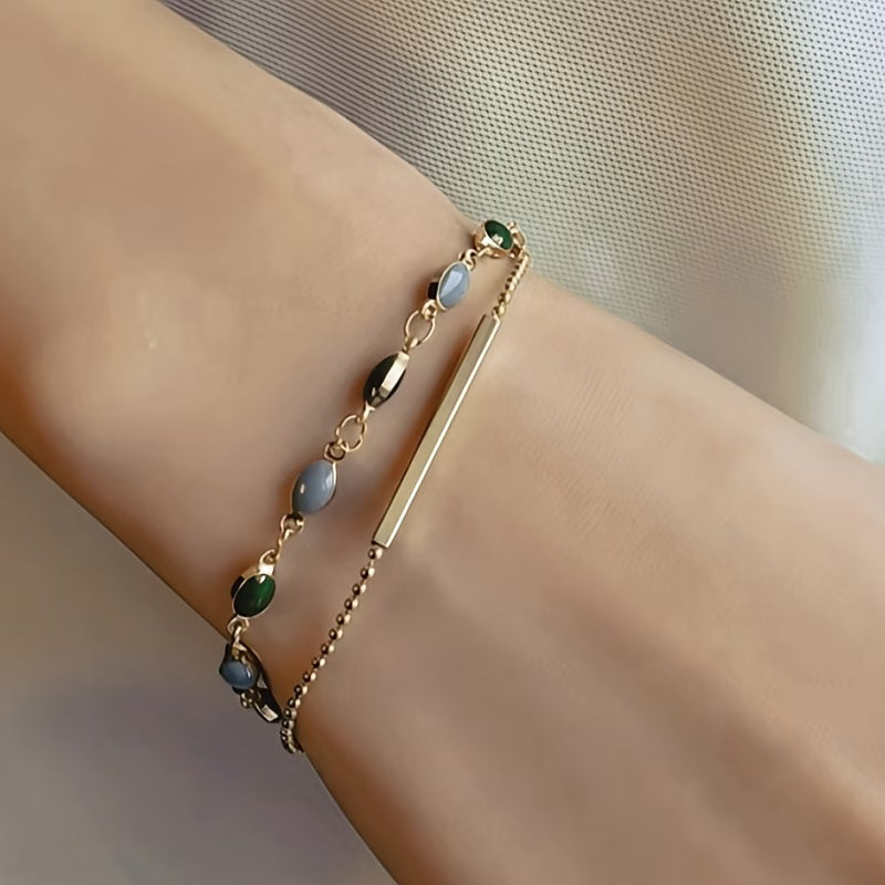 Pulsera Duo Olivia Moss | Oro