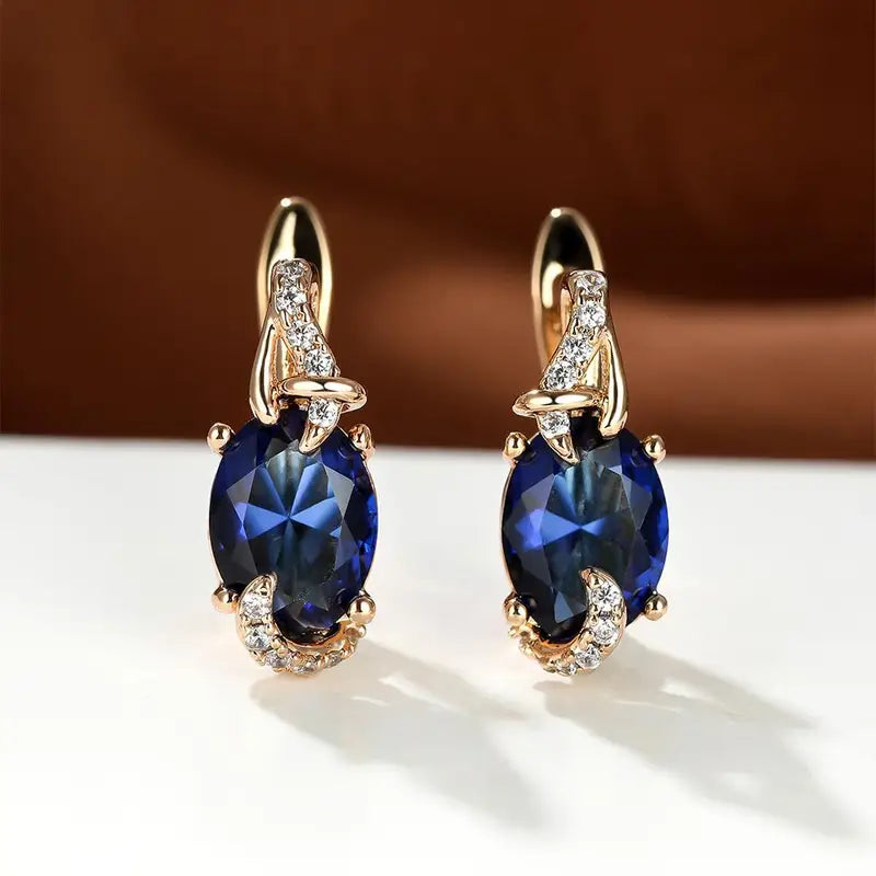 Royal Midnight Drop Pendientes | Oro