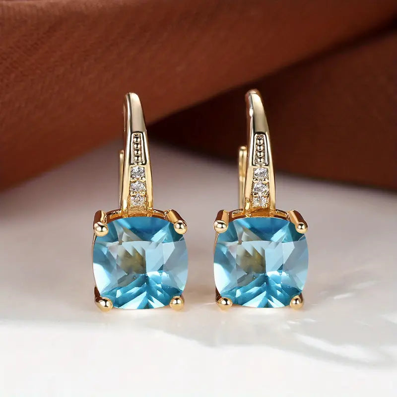 Aretes de Aro de Piedra de Zafiro Místico | Oro