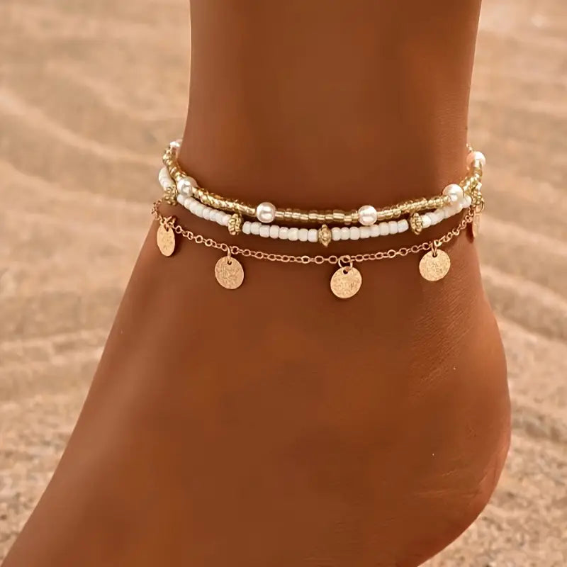 Conjunto de Tobillo de 3 Piezas Kystens Charme | Oro
