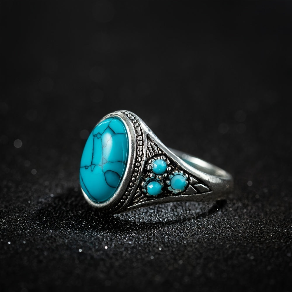 Anillo Nomad de Piedra Azul | Oro Blanco