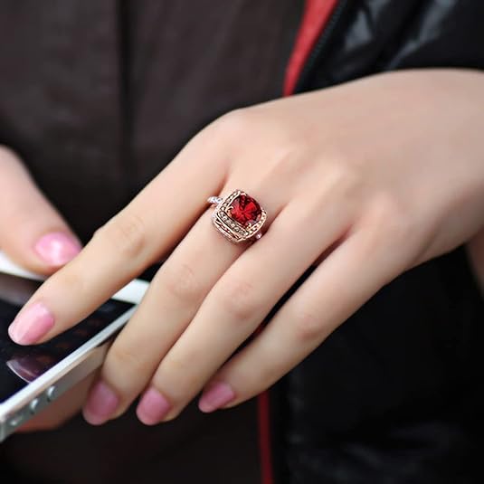 Anillo Declarativo de Rubí Halo | Rosaguld