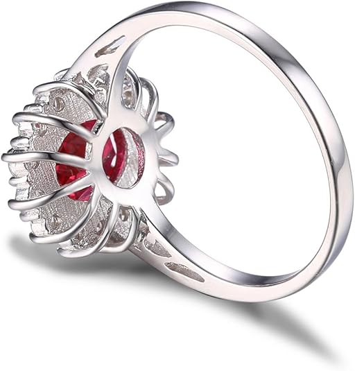 Anillo Halo Clásico de Ruby | Oro Blanco