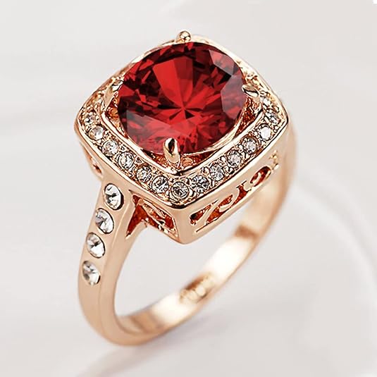 Anillo Declarativo Ruby Halo | Oro Rosado