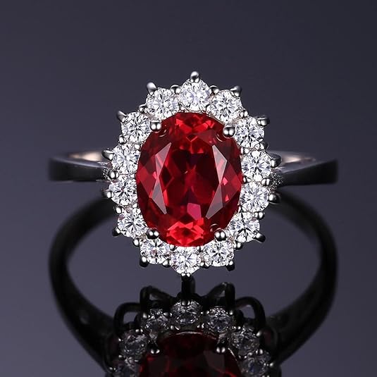 Anillo Halo Clásico de Ruby | Oro Blanco