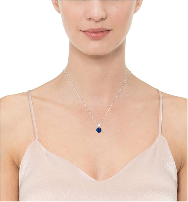 Collar de Zafiro Redondo | Oro Blanco