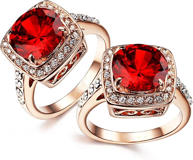 Anillo Declarativo Ruby Halo | Oro Rosado