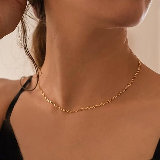 Collar de Rubí con Clips de Papel | Oro