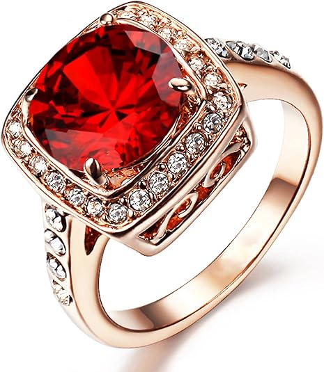 Anillo Declarativo de Rubí Halo | Rosaguld