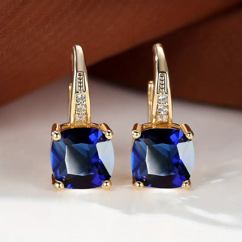 Aretes de Aro de Piedra de Zafiro Místico | Oro
