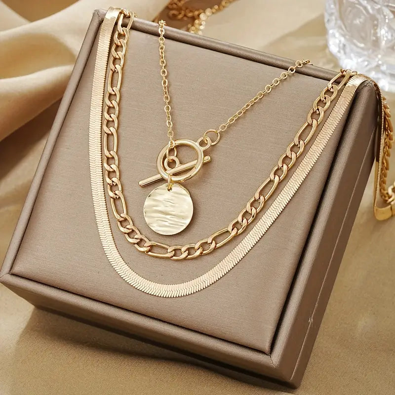 Collar de Moneda Texturizado Savira | Oro