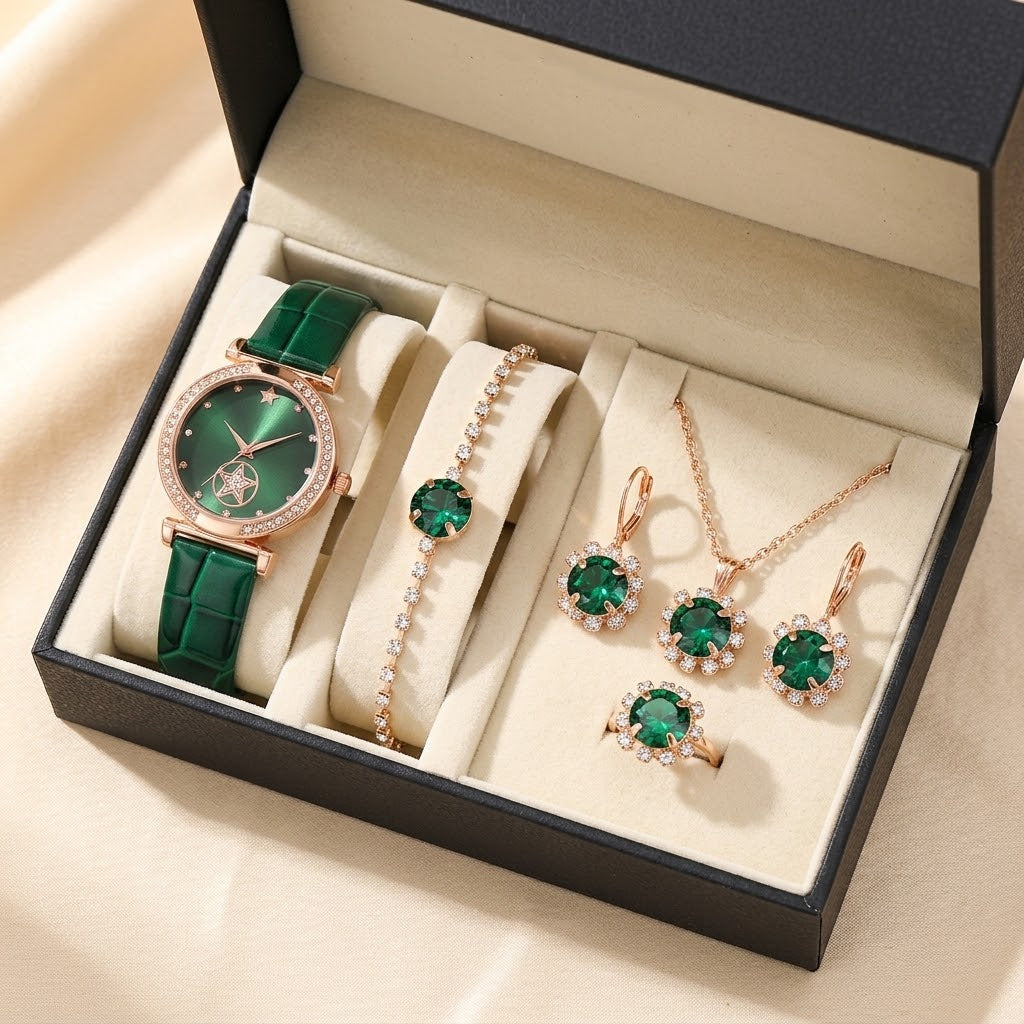 Conjunto de Joyas Verdantra Timecourt | Oro