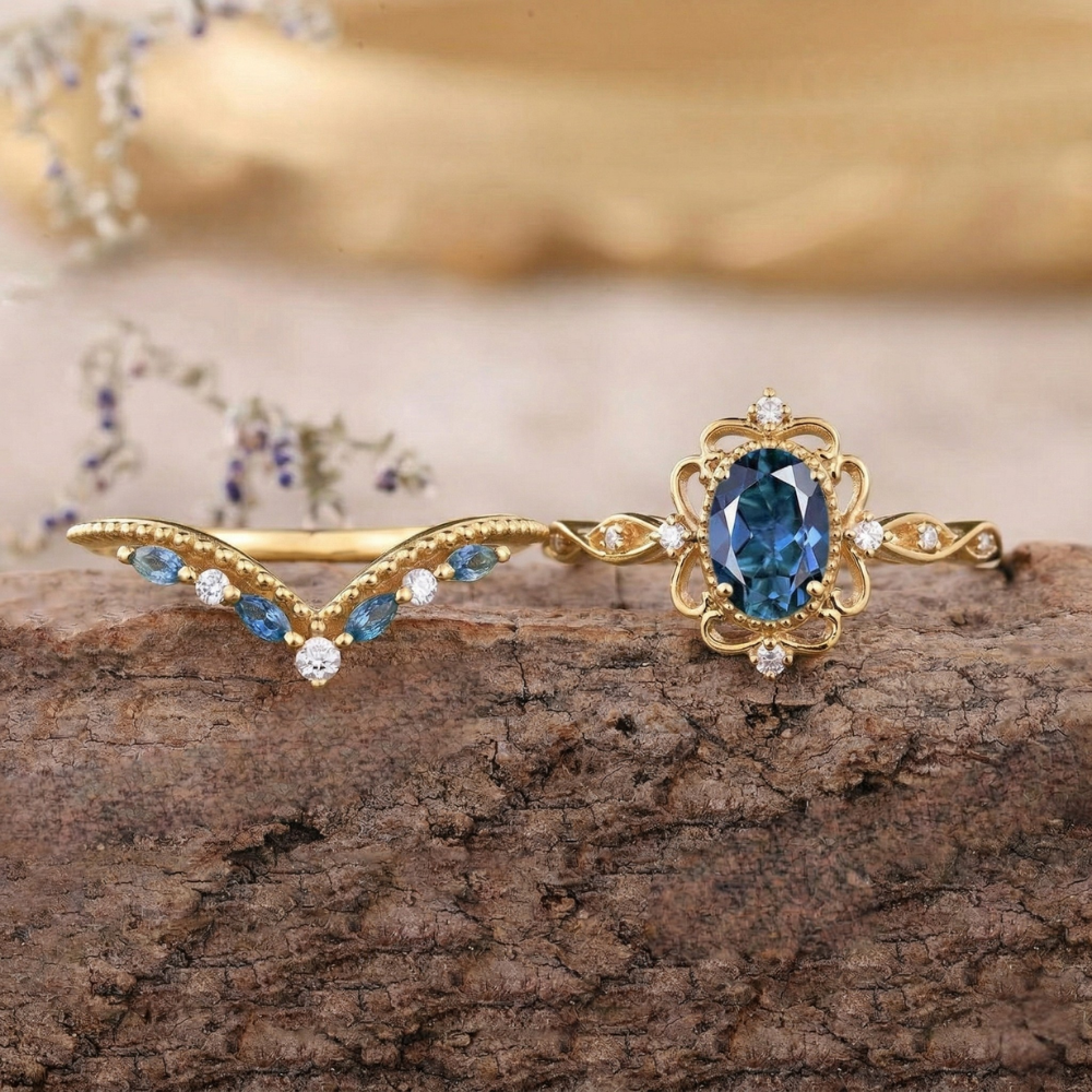 Anillo de Corona de Zafiro Azelia | Oro