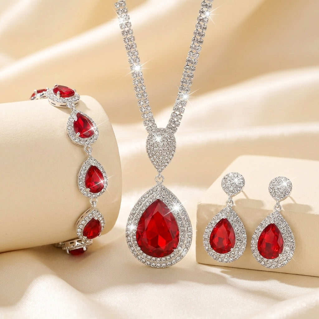 Thalira Bloodwynne Conjunto de Joyas | Oro Blanco