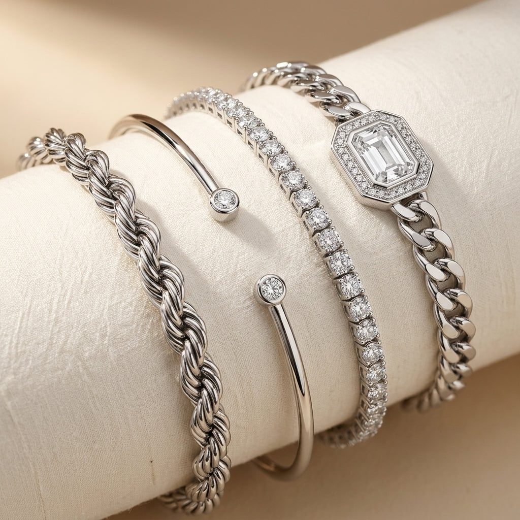 Conjunto de Pulsera Domitia Calvina | Oro Blanco