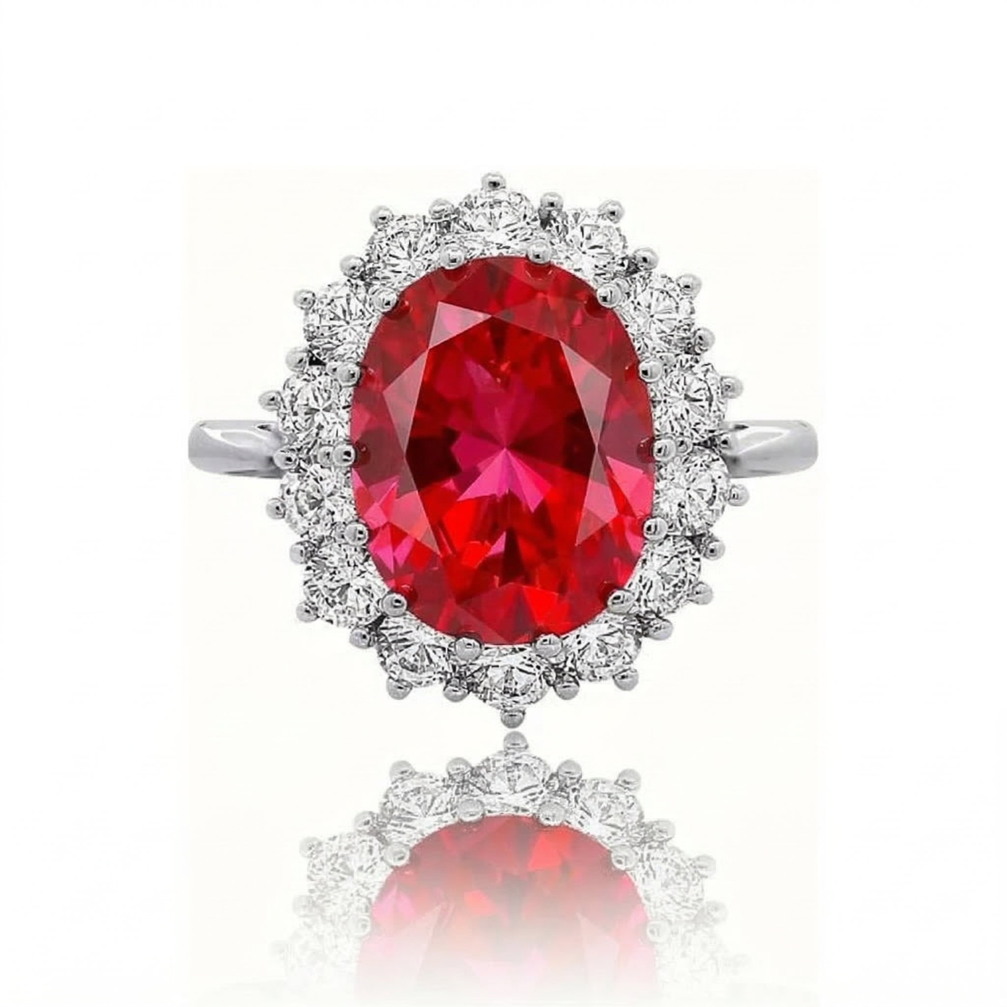 Anillo de Rubí Corona Escarlata | Oro Blanco